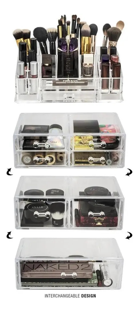 Estuche De Maquillaje Y Joyas De Acrílico Interconectable - Image 4