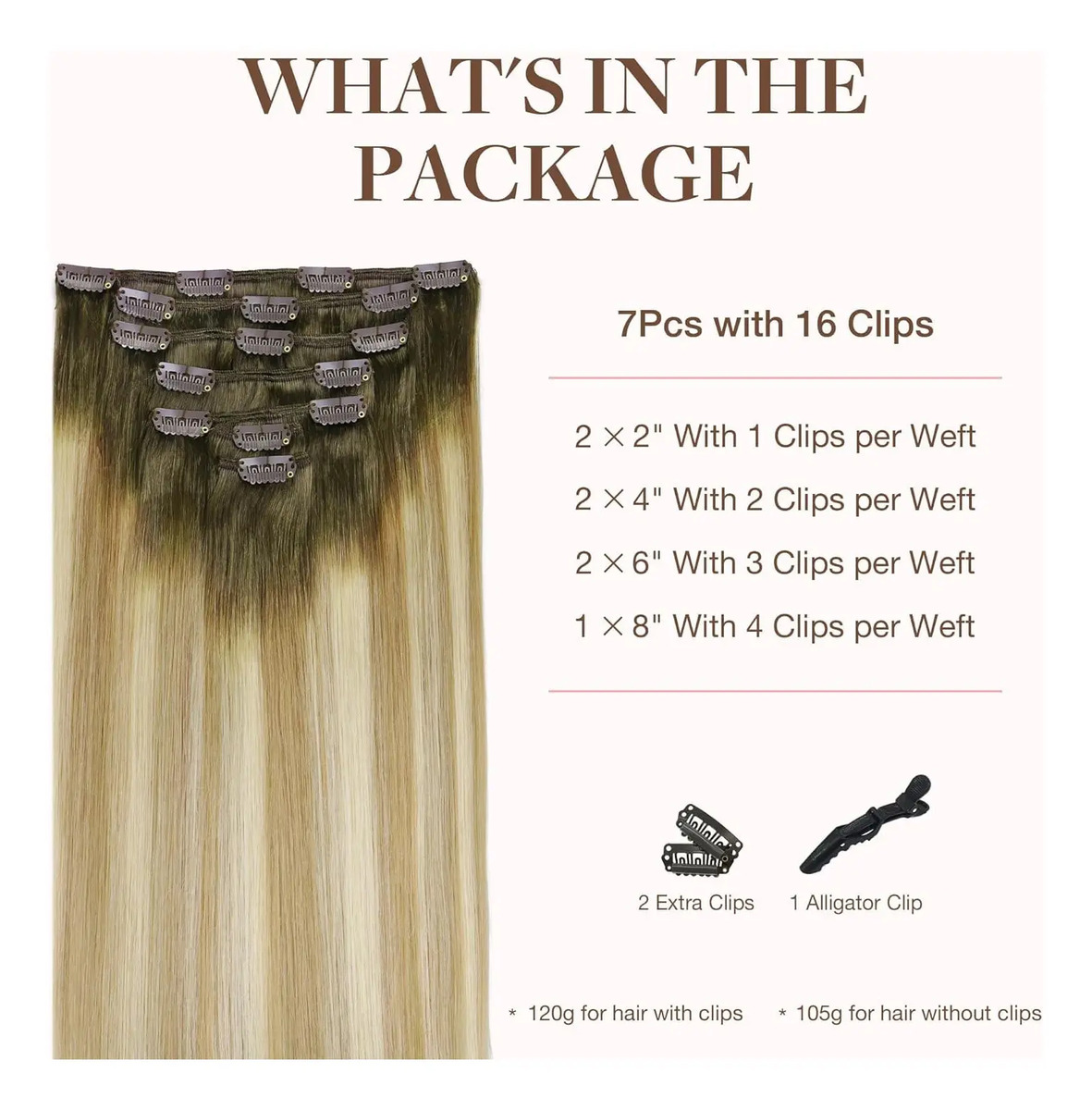 Extensiones Cabello Natural 50 Cm 7 Piezas - Image 2