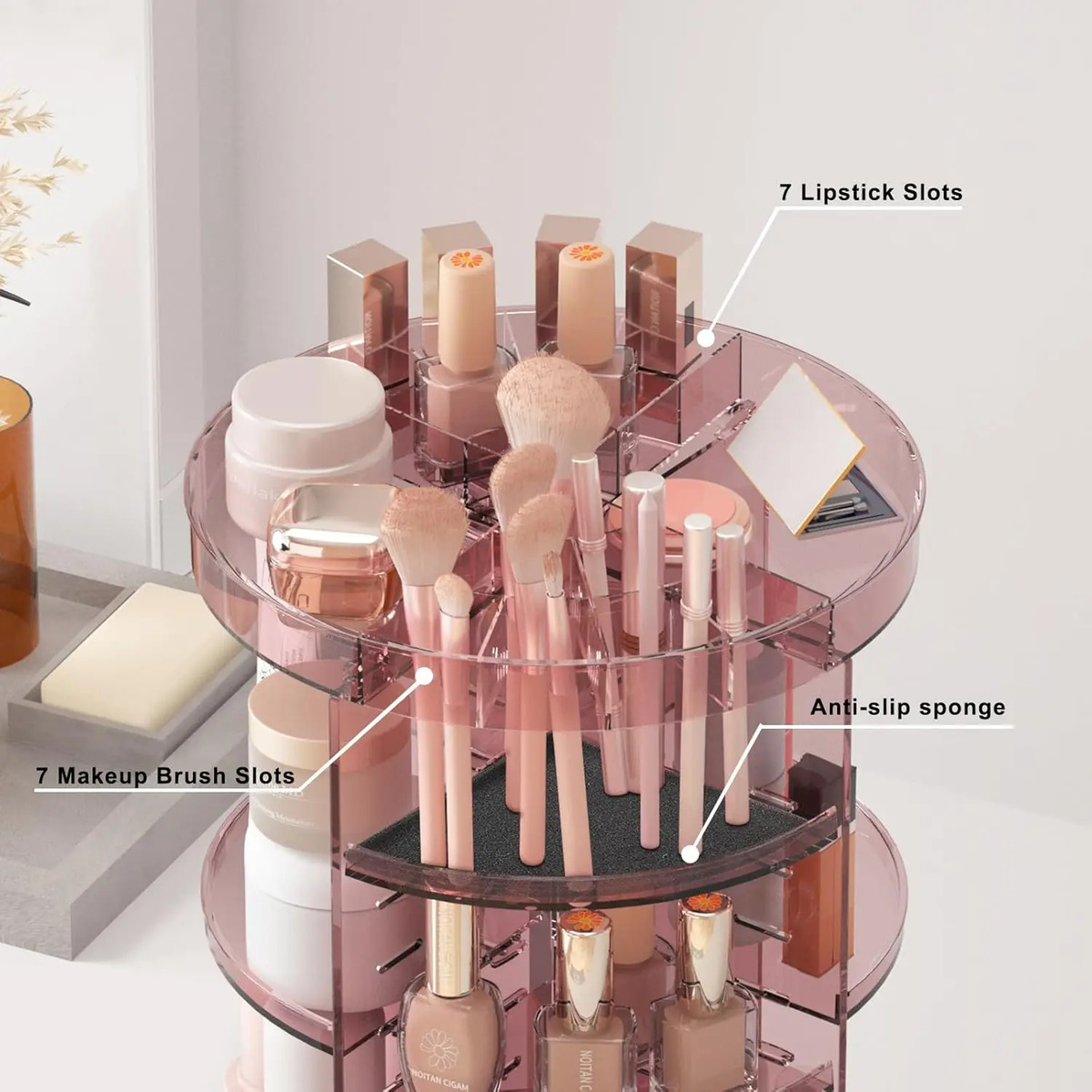 Organizador Giratorio Para Maquillaje Y Lápiz Labial - Image 2