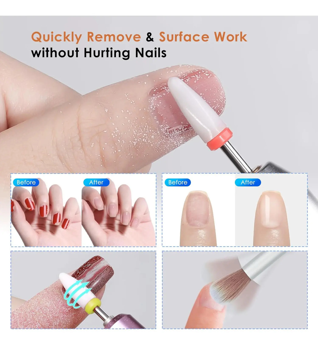 Lima De Uñas Profesional De 22 Piezas Con Bits De Cerámica - Image 5