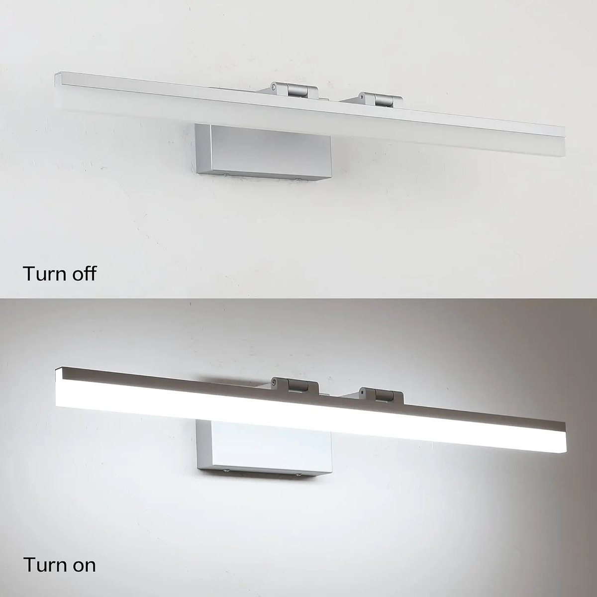 Luz De Baño Led Plateada, 80cm, Luz Blanca Regulable - Image 4