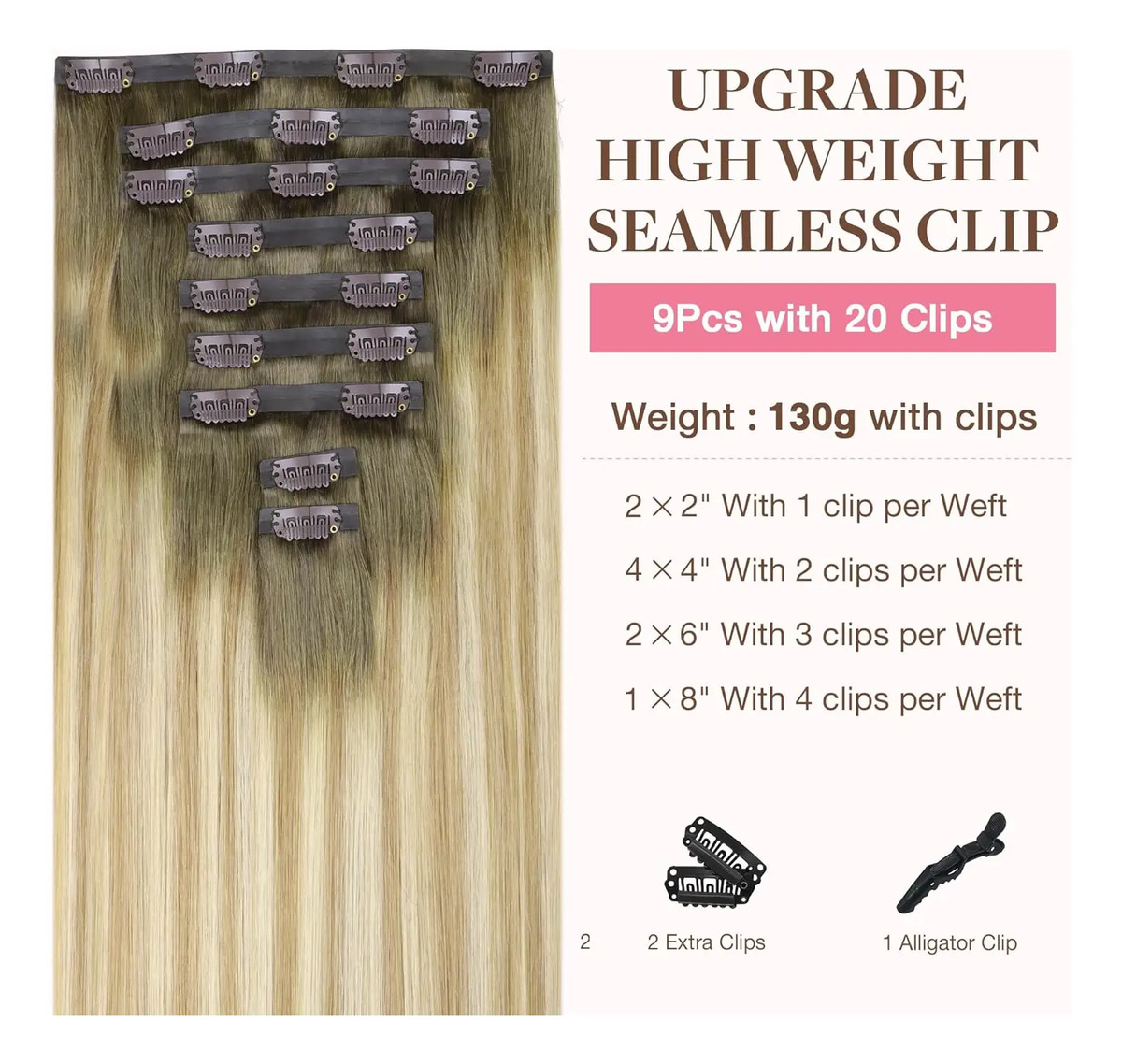 Cabello Humano Remy Natural 35 Cm Natural - Image 2