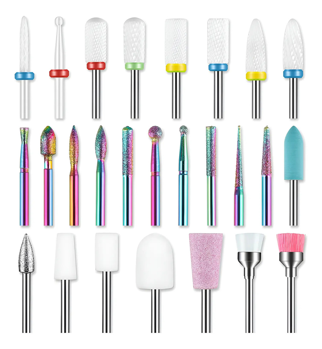 Juego De 26 Piezas Brocas Para Limadora De Uñas Profesionale