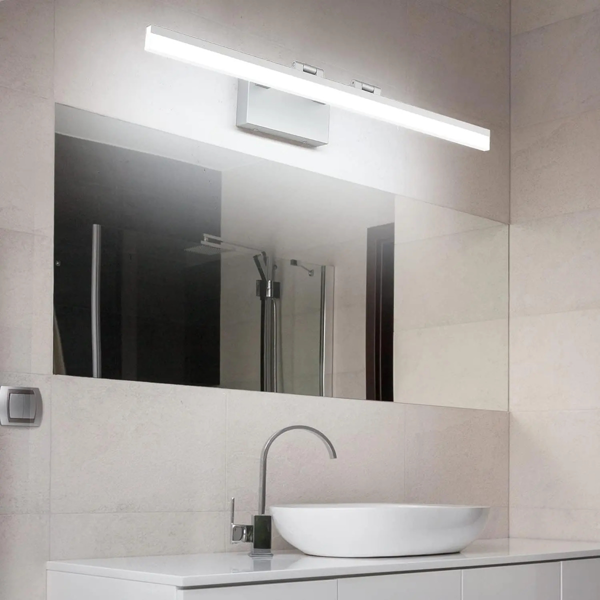Luz De Baño Led Plateada, 80cm, Luz Blanca Regulable - Image 7