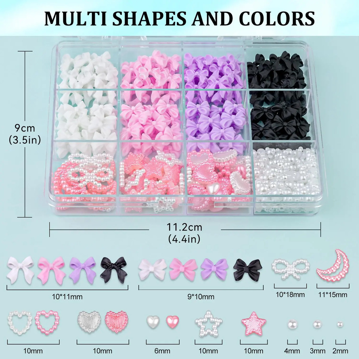 Set De 600 Piezas De Charms Y Perlas Para Decoración De Uñas - Image 2