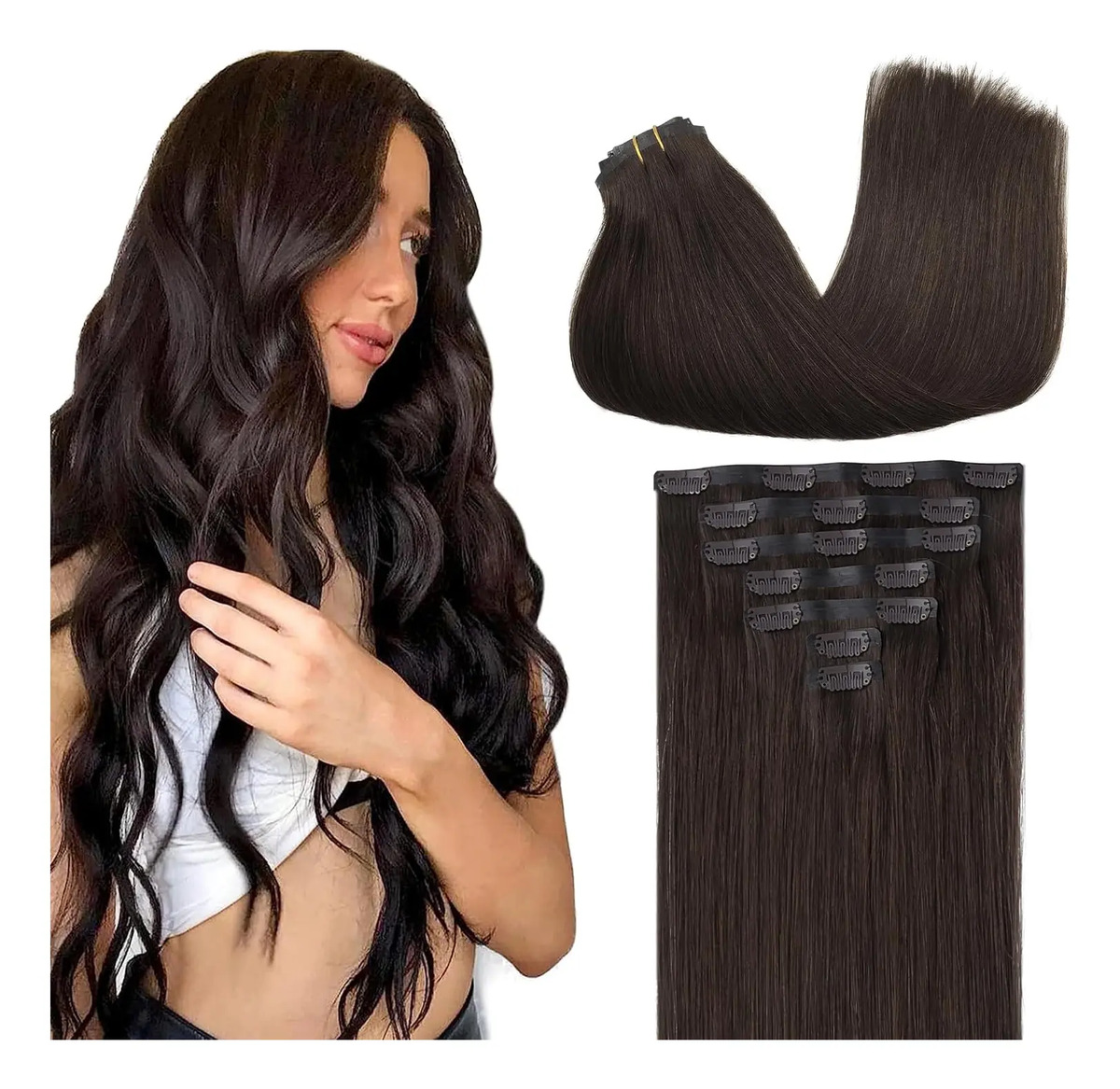 Cabello Humano, Remi, Castaño Claro 41 Cm Castaño Claro