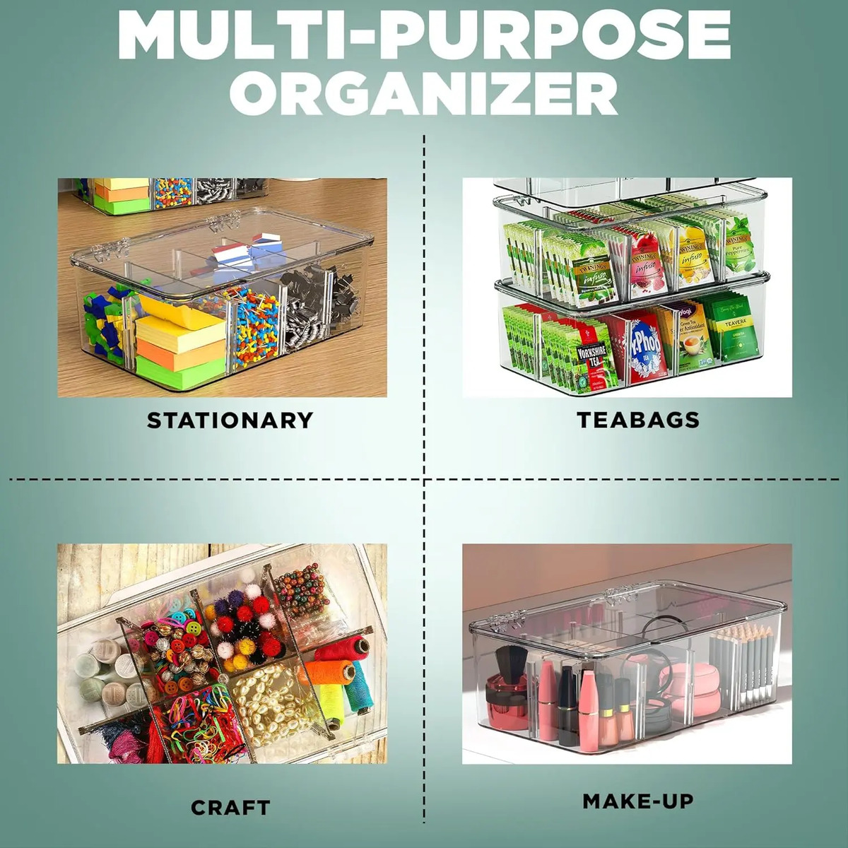 Organizador Bolsas De Té Multifuncióntransparente Resistente Blanco - Image 7