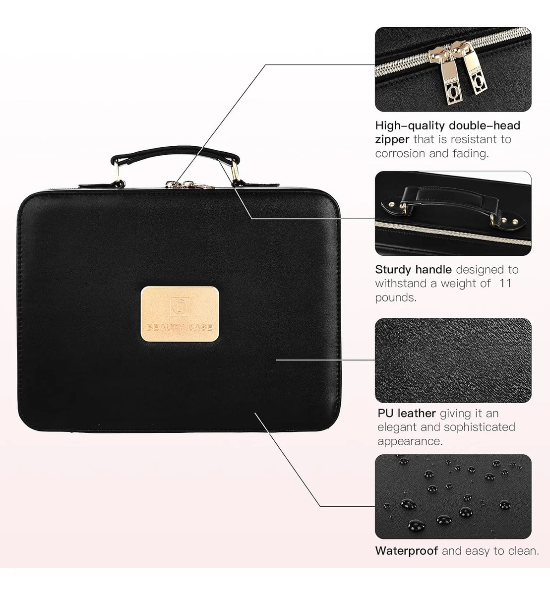 Bolso De Maquillaje Yofuly, 30 Cm, Caja Mediana Negra - Image 6