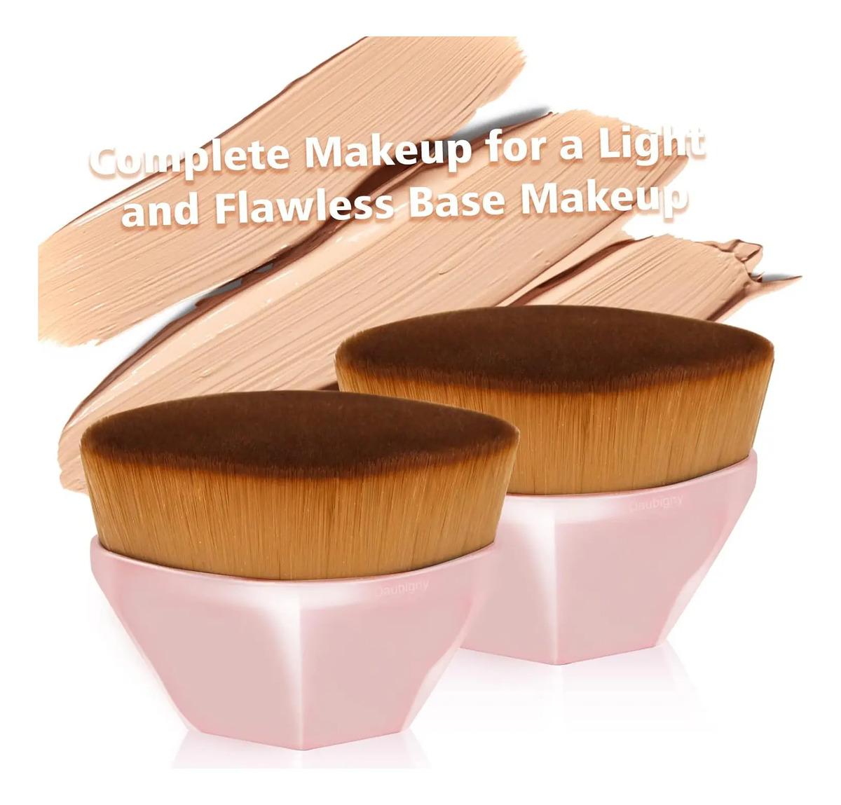 Cepillo De Maquillaje Plano Kabuki Hexagonal Para Cara De 10 Pink - Image 5