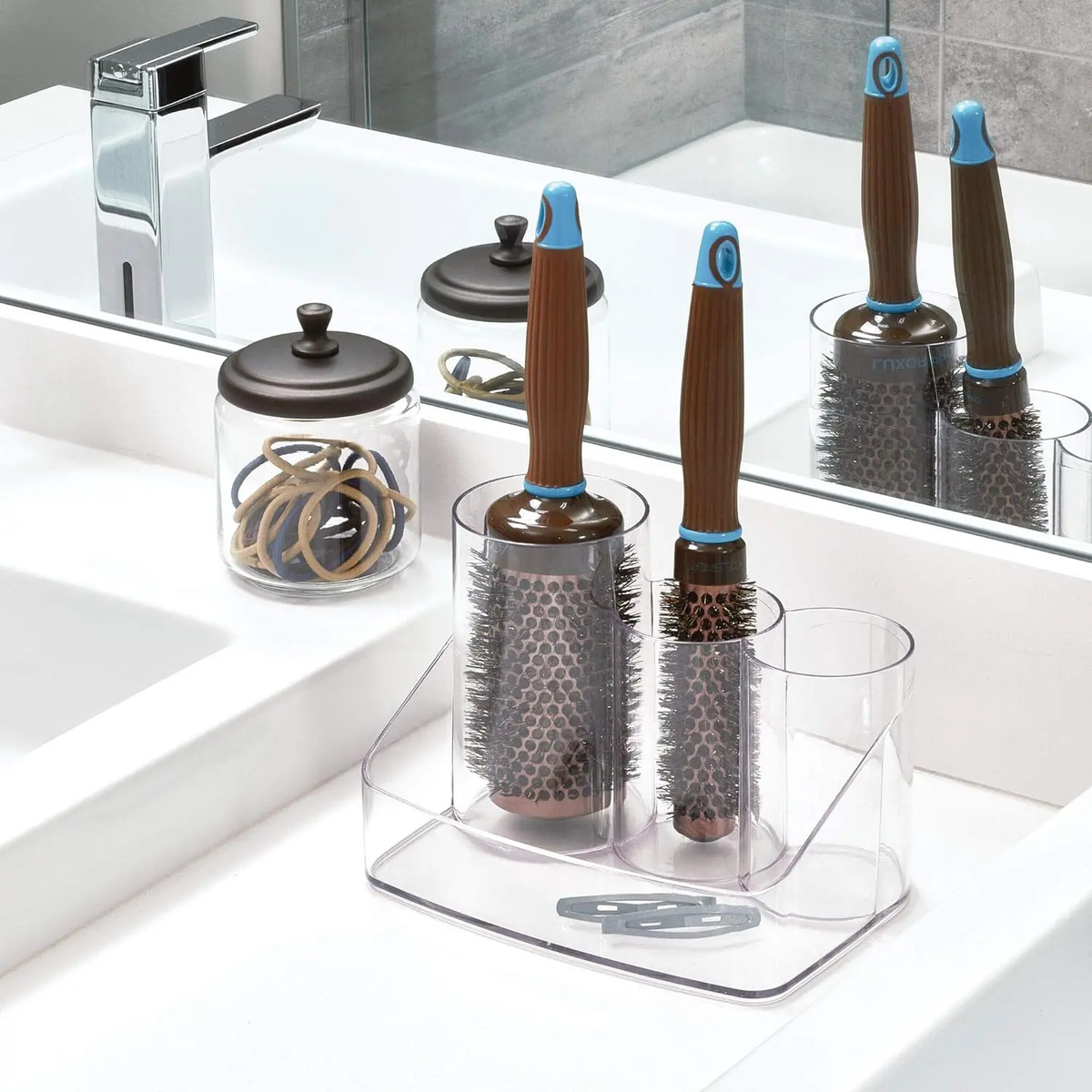 Interdesign Clarity Organizador Para El Cuidado Del Cabello Blanco - Image 3