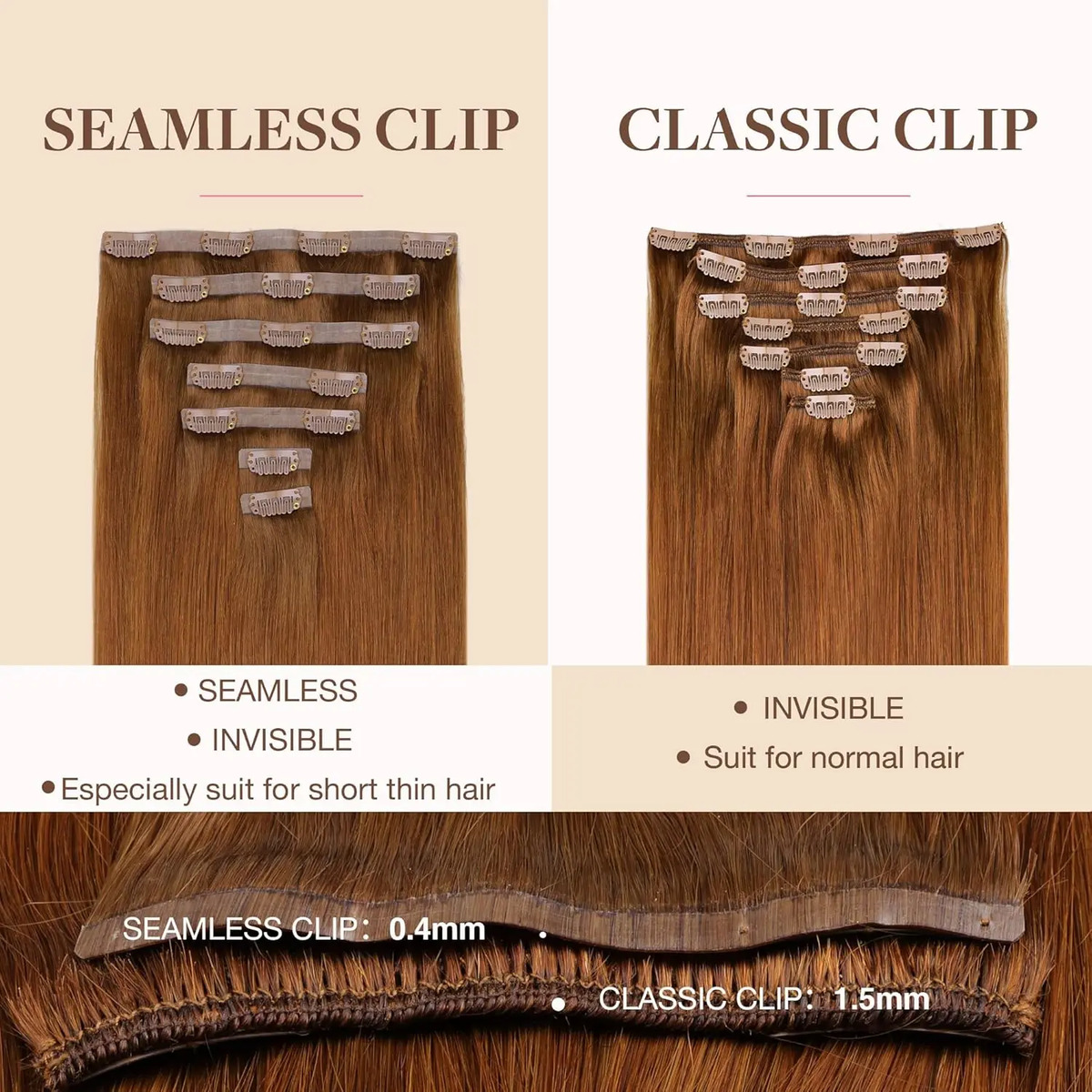 Cabello Humano Remy 45cm 110g Color Cobre Cobre - Image 4