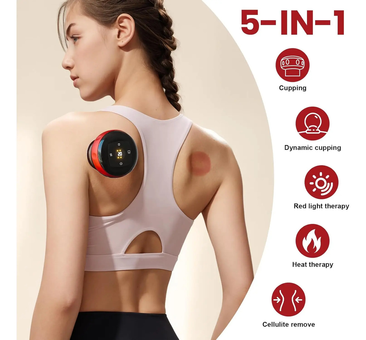 Kit De Terapia De Ventosas 5 En 1 Con 20 Niveles Calor Y Suc - Image 2