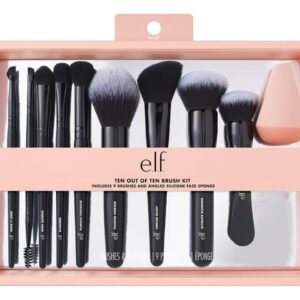 Kit De Brochas De E.l.f De 10 Piezas Para Maquillaje Facial Negro