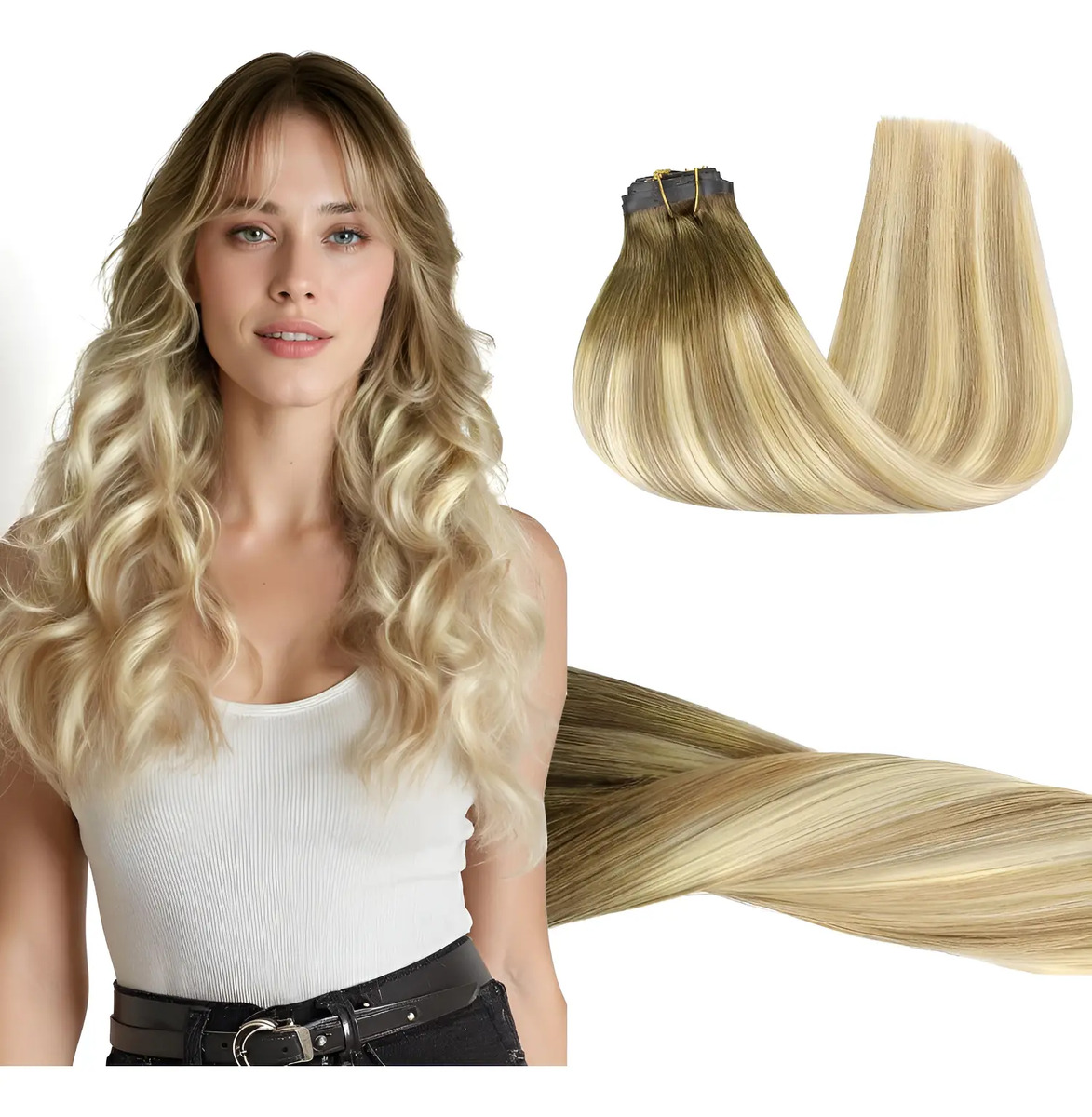 Extensiones Cabello Humano Remy 35 Cm 110g Para Mujeres