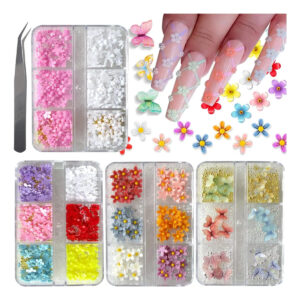 Accesorios De Uñas Con Flores Y Mariposas De 3d Para Decorar