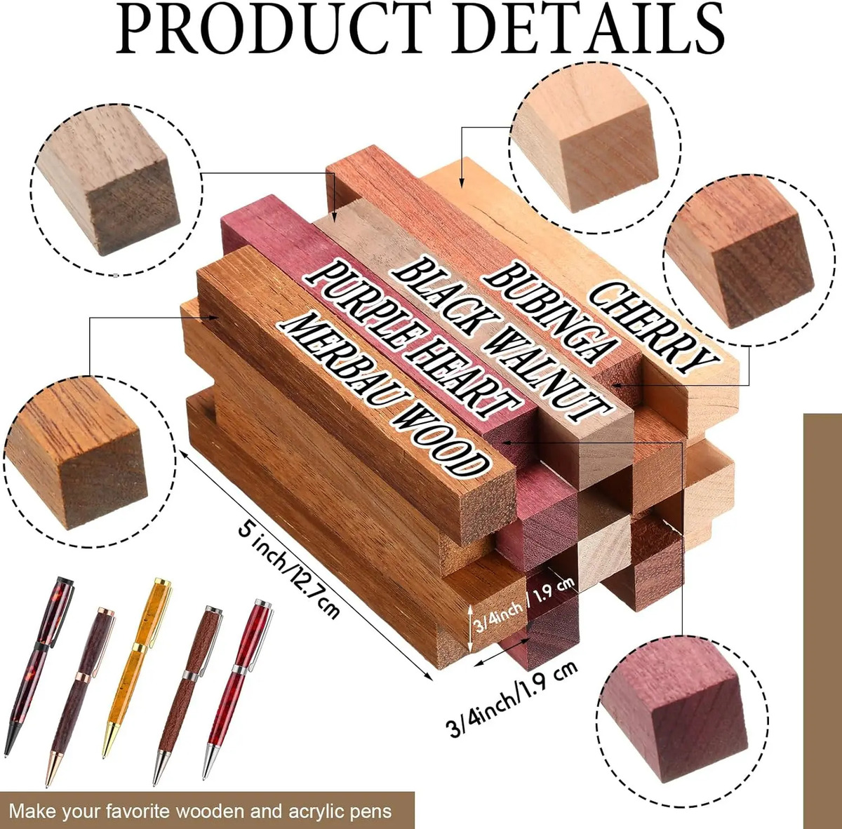 Kit De Torno De Madera Con 10 Conjuntos De Pluma Slimline 7m - Image 4