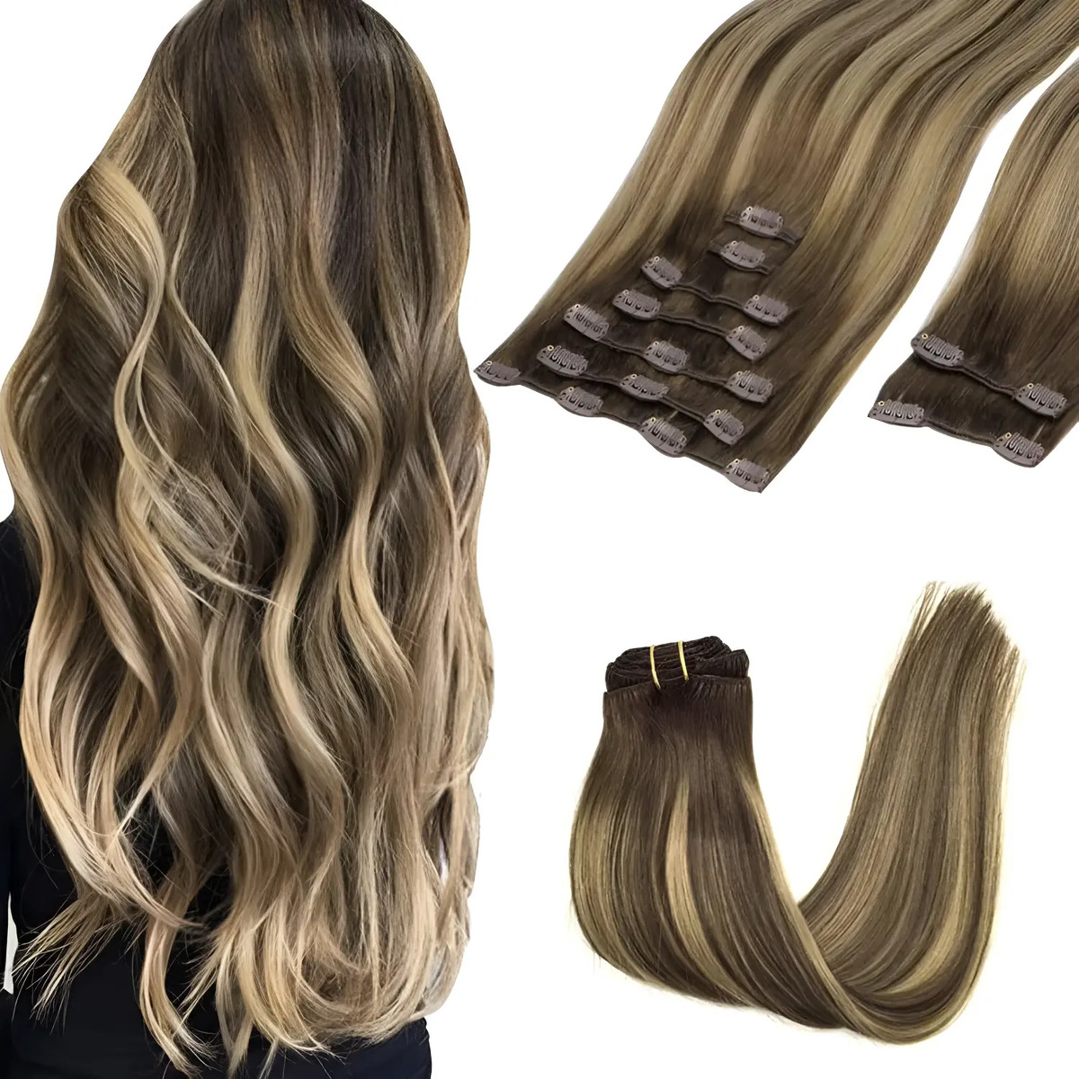 Extensiones De Cabello Humano De 40 Cm En Marrón