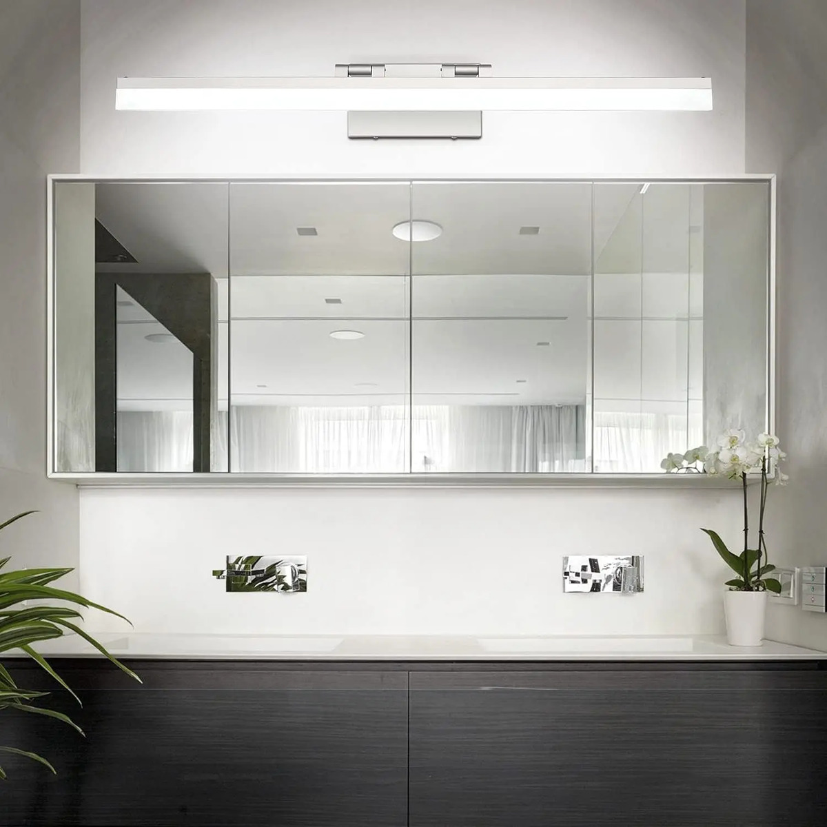 Luz De Baño Led Plateada, 80cm, Luz Blanca Regulable - Image 8