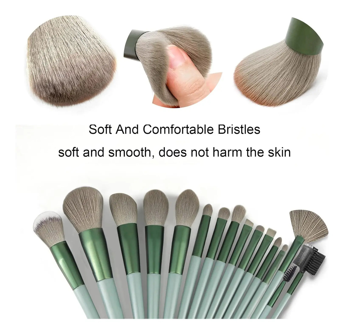 Pinceles De Maquillaje De 30 Piezas En Verde Incluye Pincel - Image 2