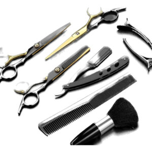 Tijeras De Pelo Profesionales Negras Y Doradas De 11 Piezas