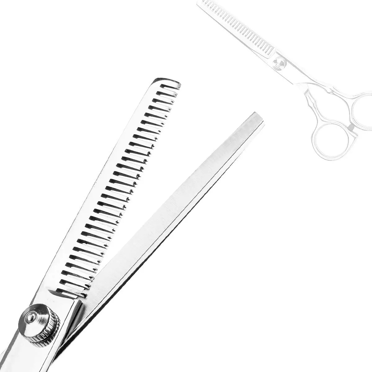 Tijeras De Corte Para Cabello Profesional Kit Con Peine Y Es Plateado - Image 3