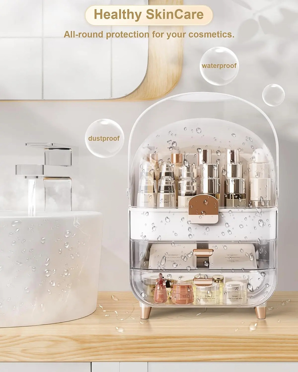 Organizador De Maquillaje En Rosa Dorado Para Baño - Image 5