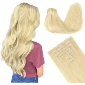 Cabello Humano Remy 45cm 130g Rubio Platino Natural Rubio Platino Natural
