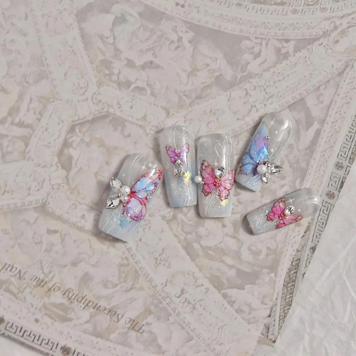 Pegatinas De Mariposas Rosadas De 5d Para Decorar Uñas Con D - Image 8