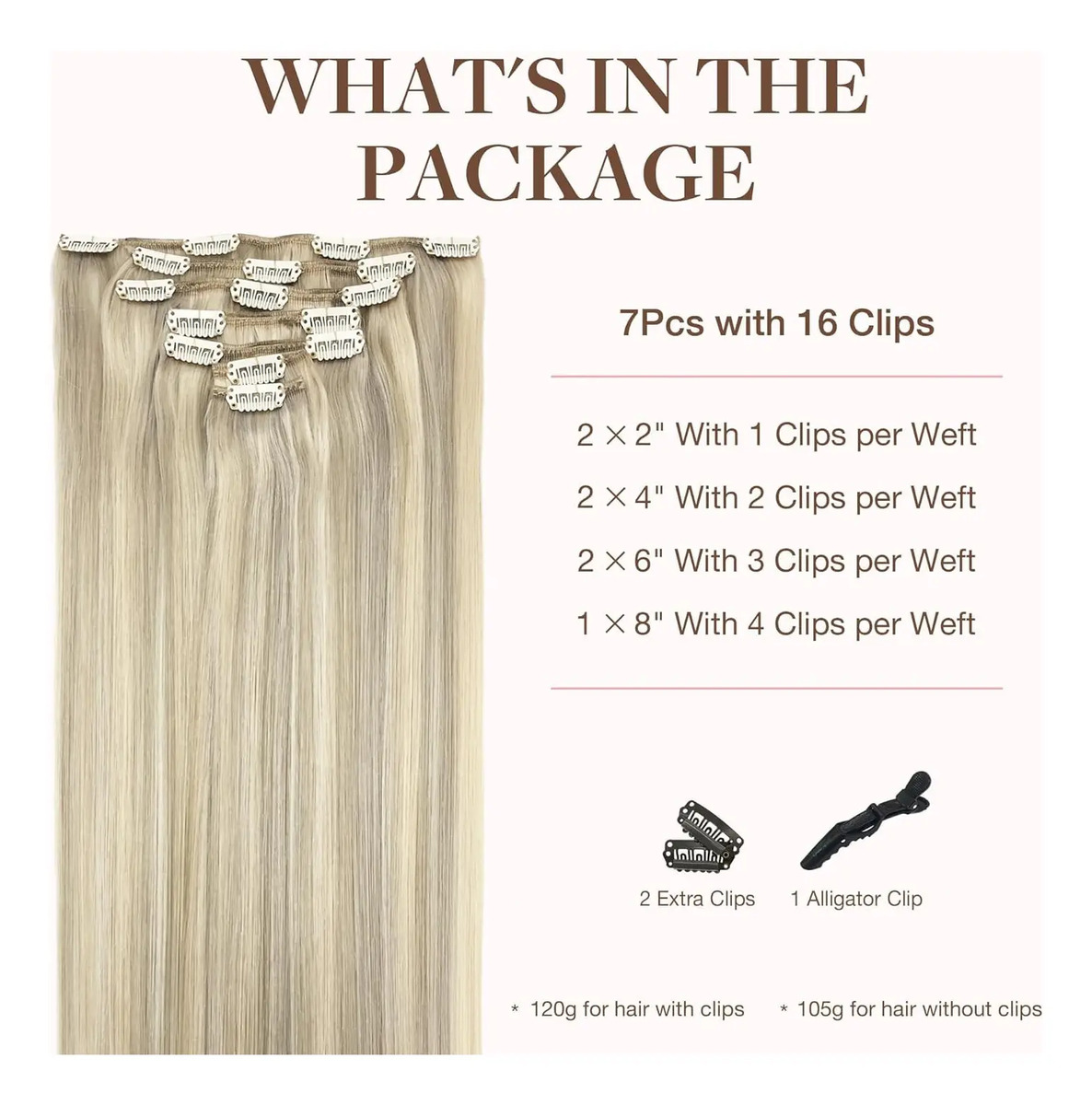 Extensiones Cabello Humano Remy 50cm Rubio Platino Ash 17a - Image 2