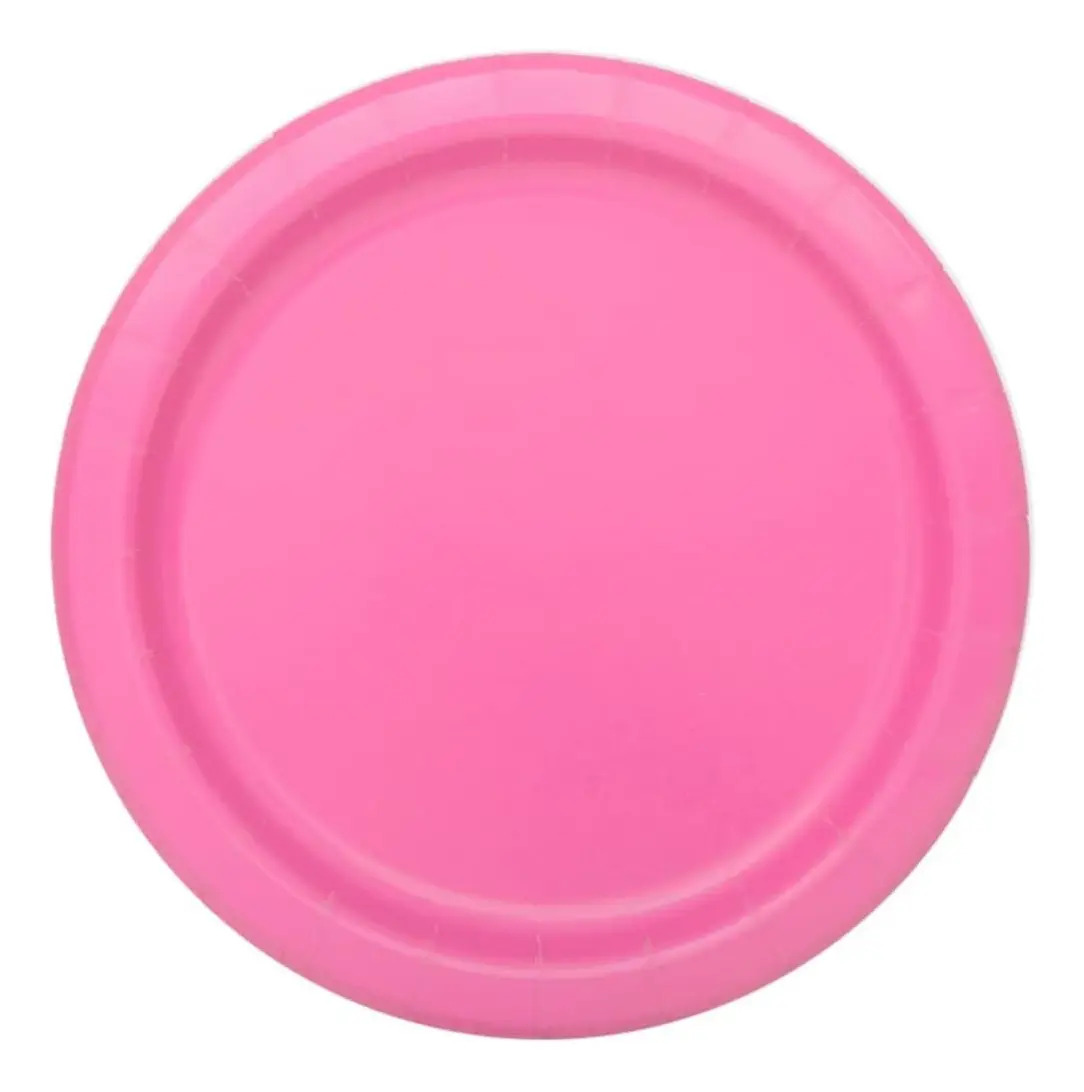 Placas De Pastel De Papel Hot Pink, 8ct