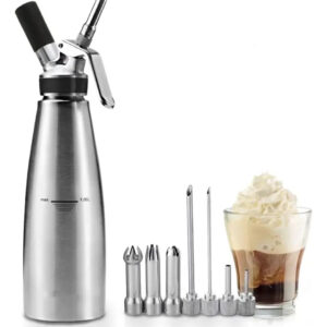 Crema Chantillí Profesional, Acero Inoxidable, 1 Litro.