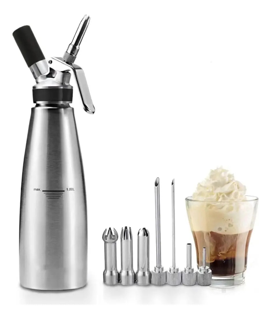 Crema Chantillí Profesional, Acero Inoxidable, 1 Litro.