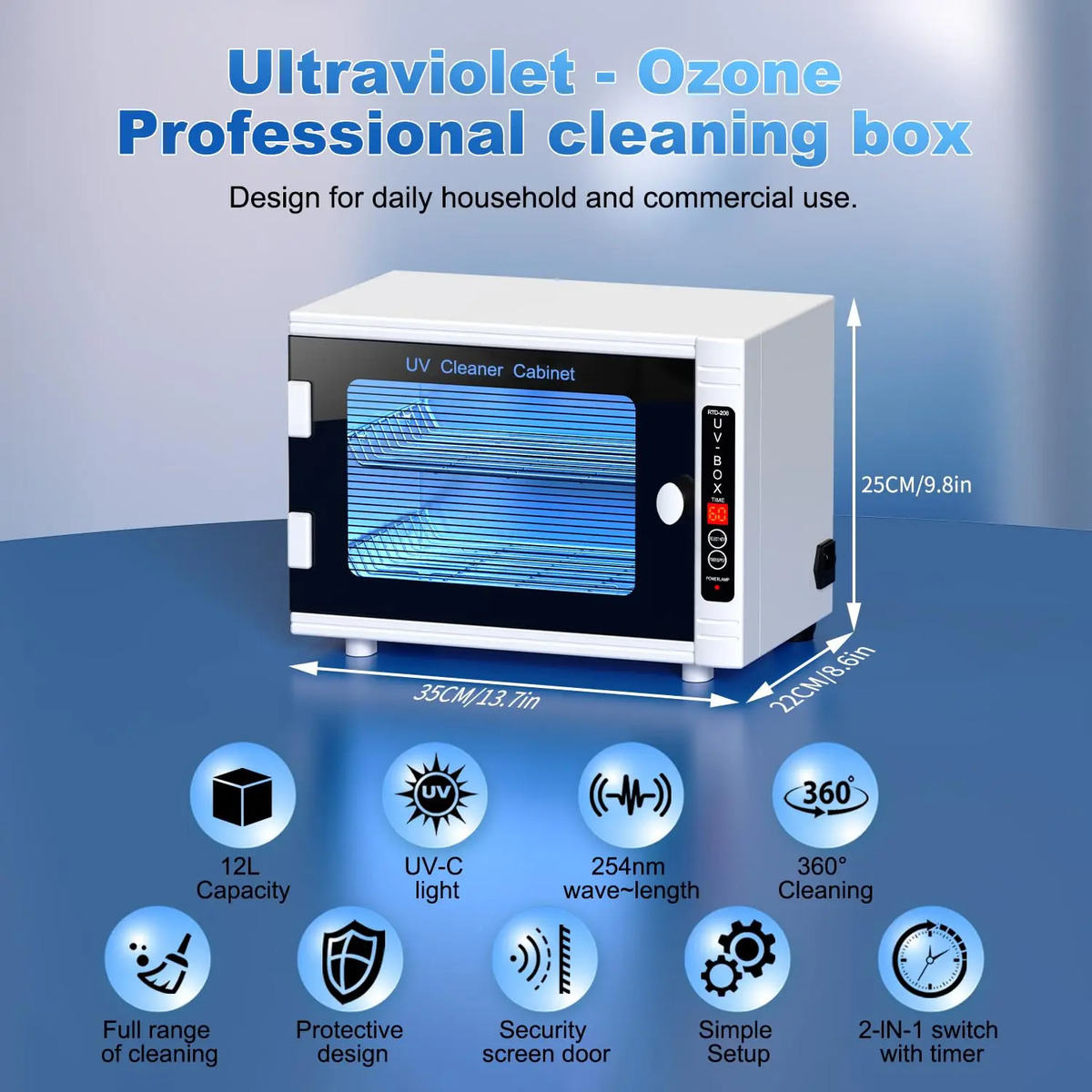 Máquina Uv Para Limpieza De Uñas 12l Con Temporizador - Image 2