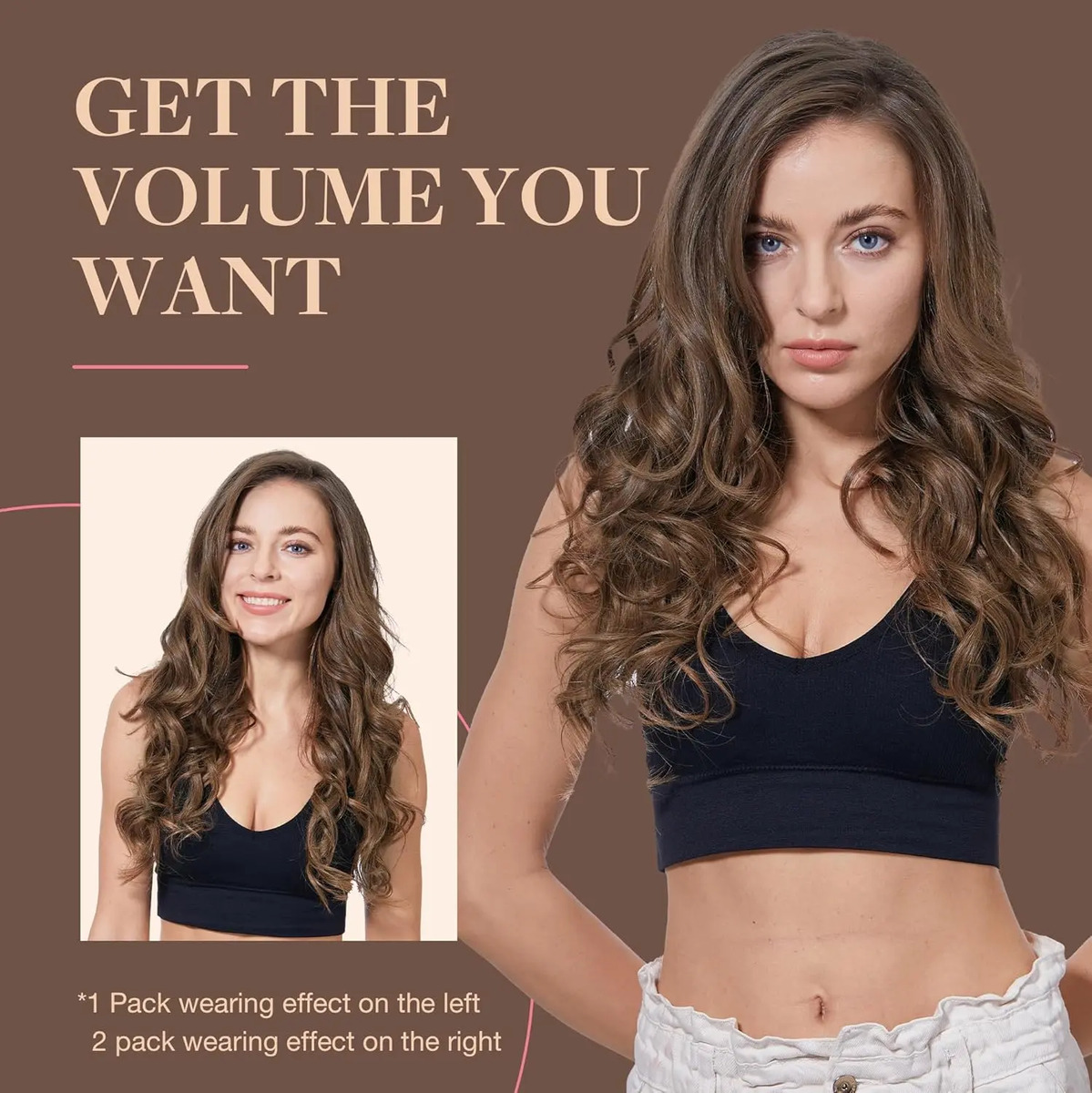 Cabello Humano Remy 40cm Marrón Marrón - Image 7
