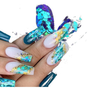 Pulverizado Brillante De Mermaid Para Decorar Uñas Con Escam