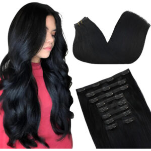 Extensiones De Cabello Remy 35 Cm Negro Jet