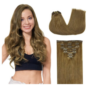 Cabello Humano De 35 Cm En Marrón Medio Marrón Medio
