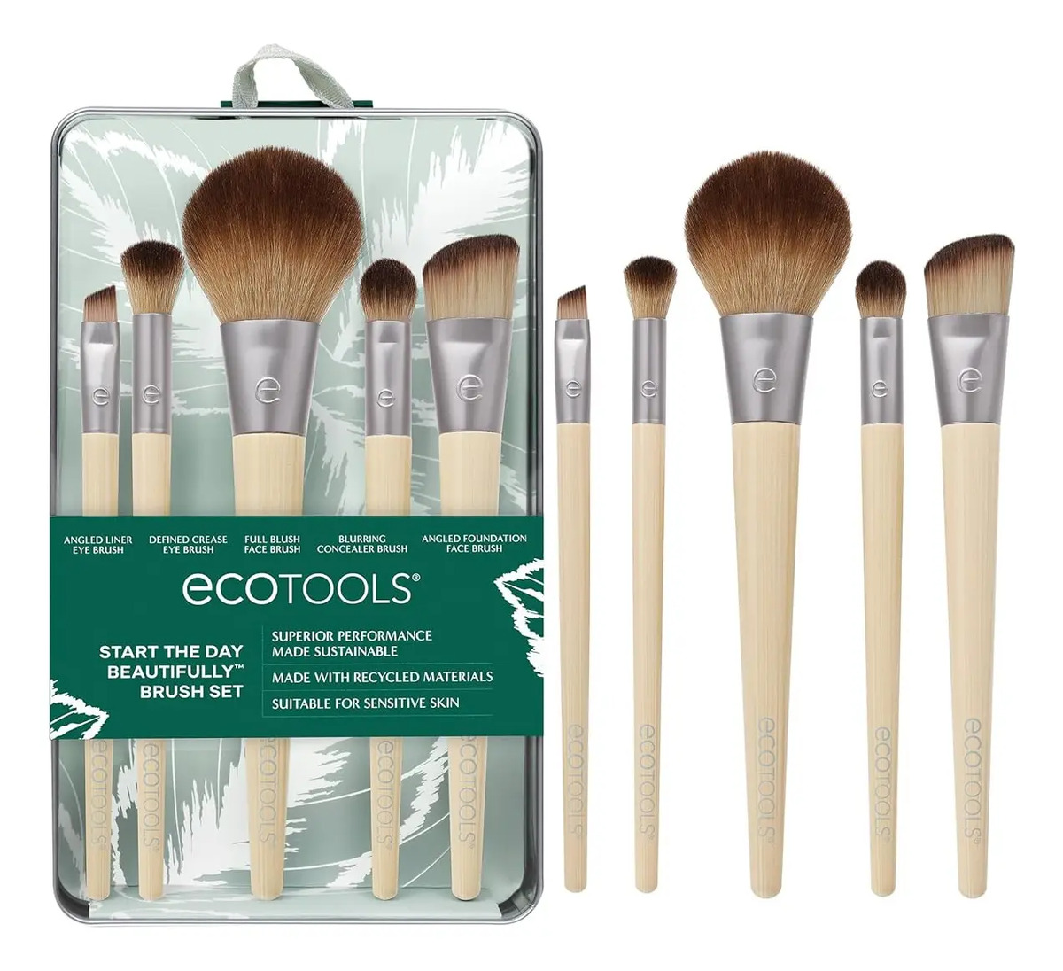 Juego De Brochas De Maquillaje Eco Tools De 6 Piezas Con Est Marrón