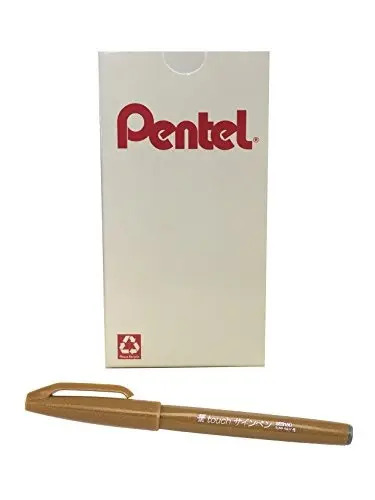 Pentel Arts Sign Pen Touch, Punta De Pincel De Fude, Tinta O