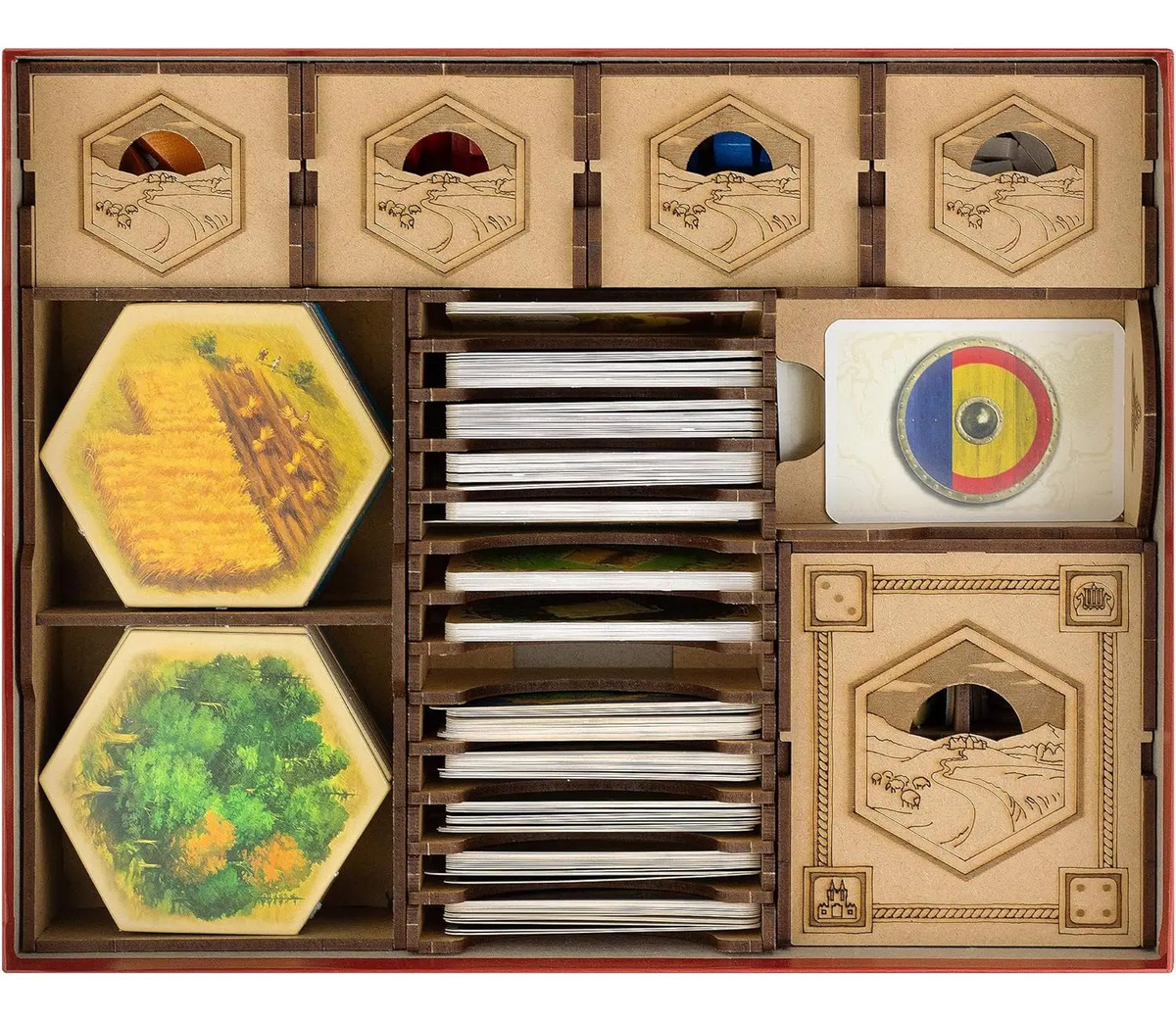 Organizador Fichas Tarjetas Kit Almacenamiento Para Catan Blanco