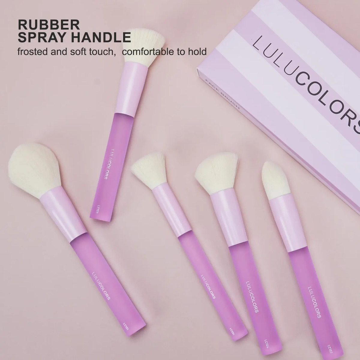 Juego De 5 Brochas De Maquillaje Suaves De Color Púrpura Cla - Image 6
