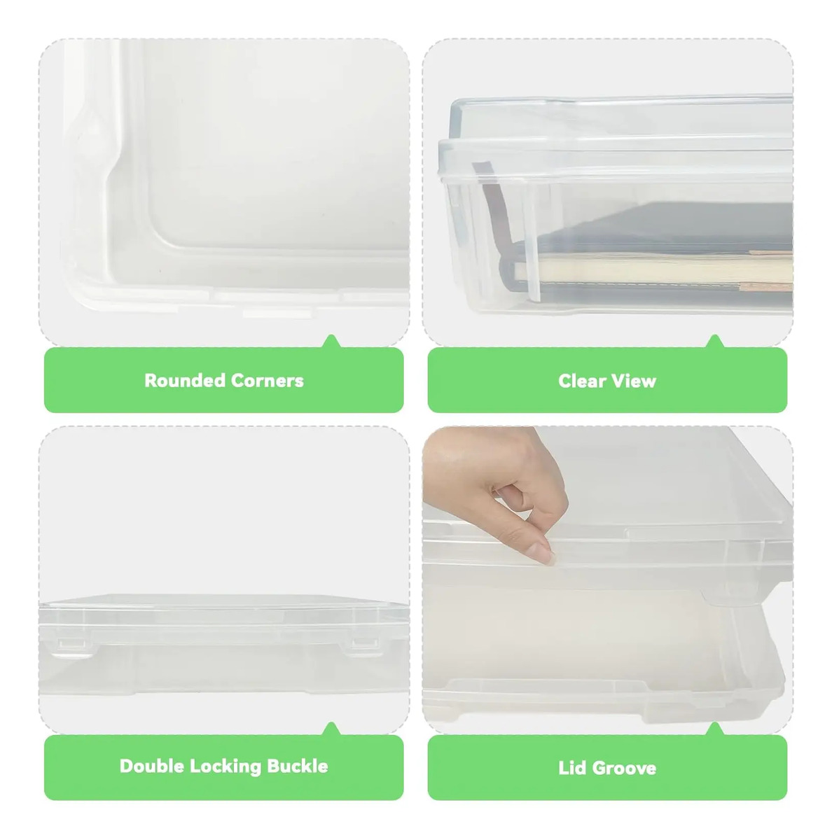 Organizadores Transparentes De Plástico Con Asa 30.48x30.48 - Image 3