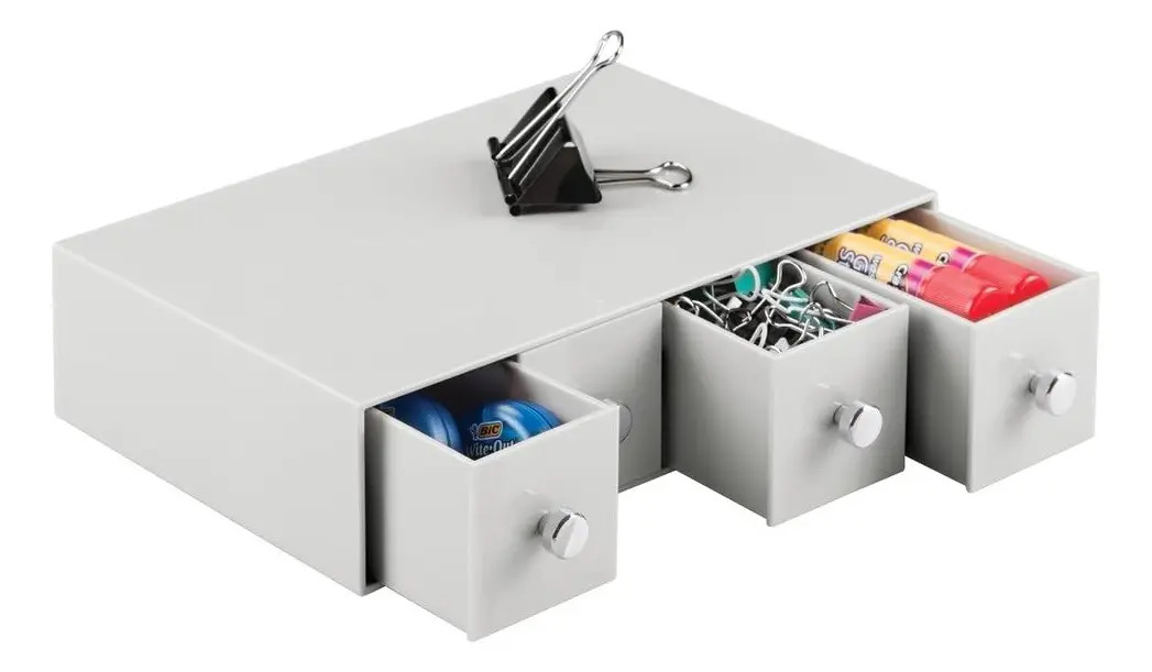 Organizador De 4 Cajones Gris Claro Interdesign - Image 7