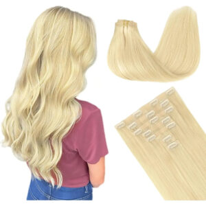Pelo Humano Natural De 40 Cm Rubio Decolorado Rubio Decolorado