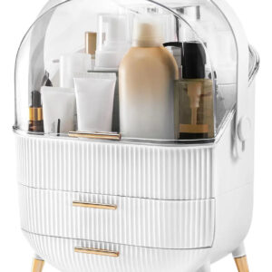 Organizador De Maquillaje Para Tocador Blanco Con Cajones