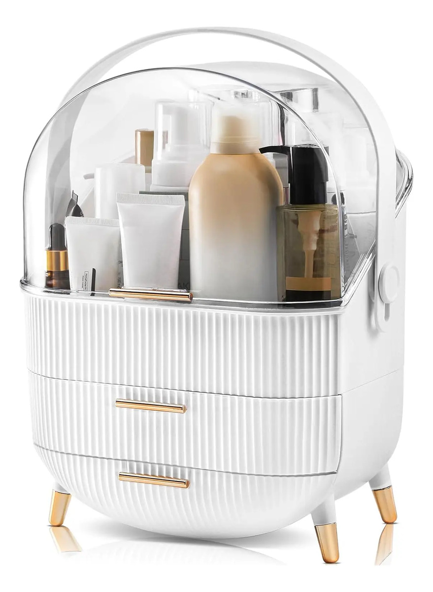 Organizador De Maquillaje Para Tocador Blanco Con Cajones