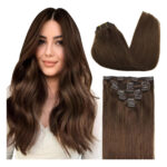 Cabello Humano Remy 45 Cm Chocolate Marrón Chocolate Marrón