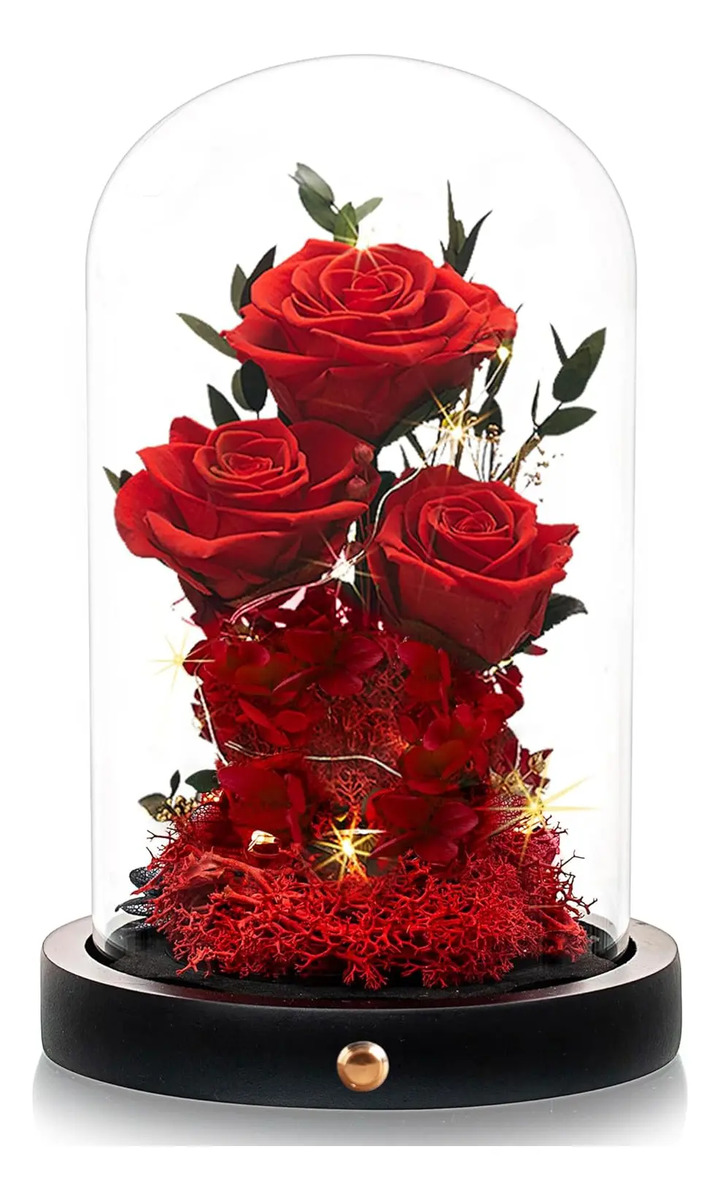 Regalo Para Mamá: Rosa Roja En Domo De Vidrio Día Madres