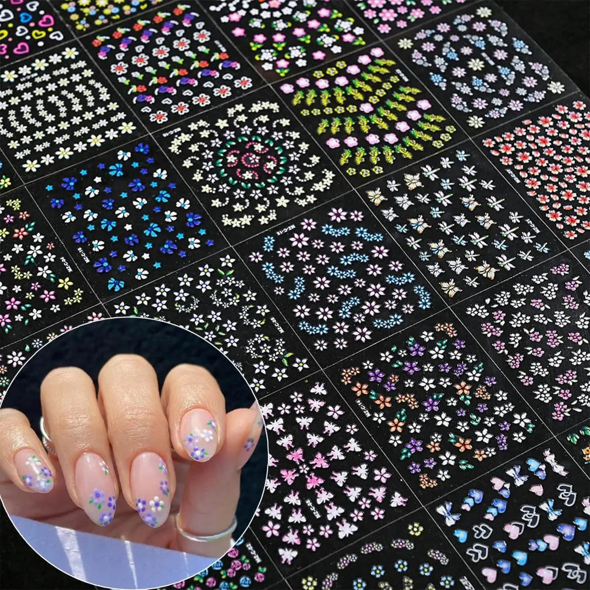 Pegatinas De Flores Para Arte De Uñas, 30 Hojas, Variedad De - Image 7