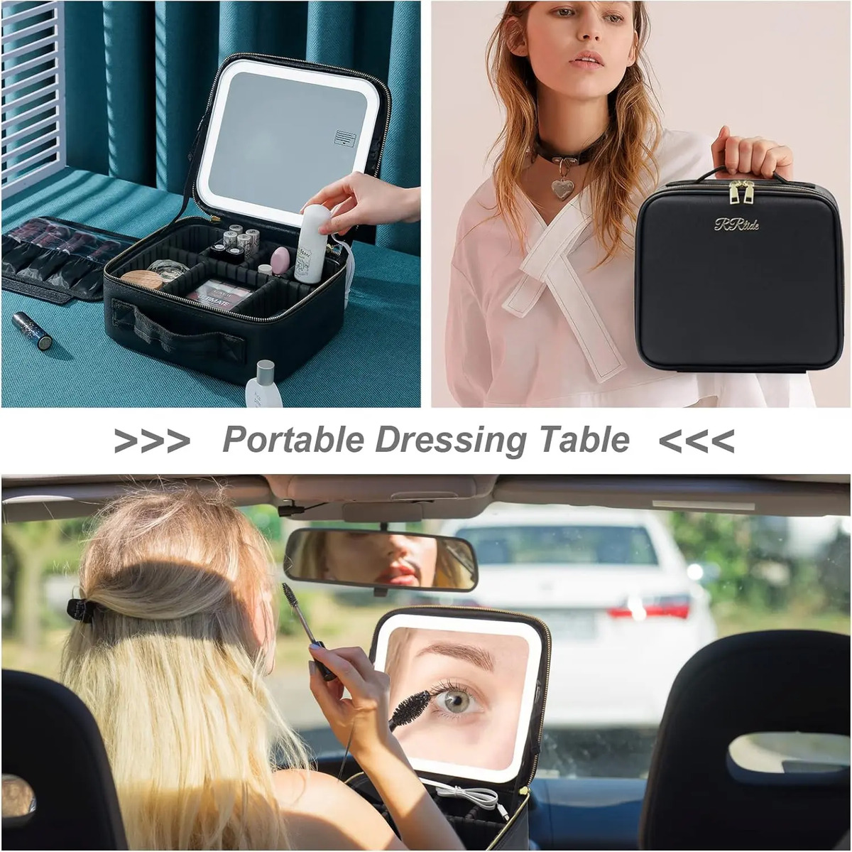 Bolso De Maquillaje Viaje Con Espejo Led 10x Magnifico - Image 6